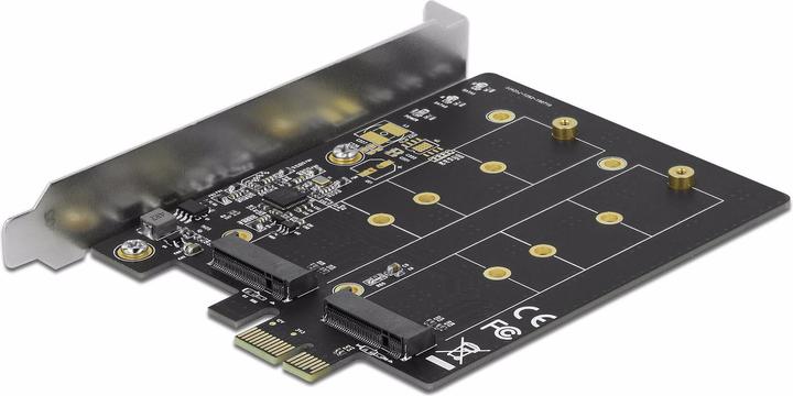 Actual product image Delock Host Bus Adapter PCIe x1 card to 2x M.2 Key B bootable