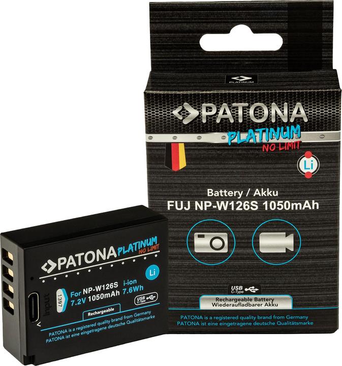 Actual product image Patona Platinum USB-C Fujifilm NP-W126S (Camera battery)