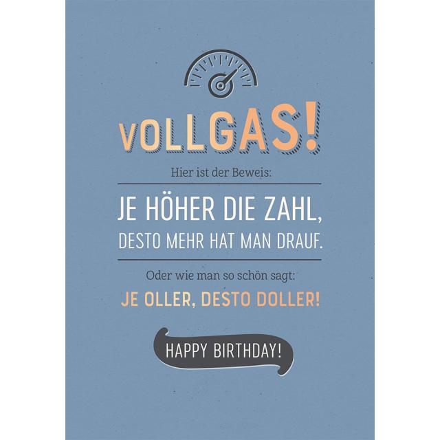 Produktbild Geburtstagskarte Vollgas! Happy Birthday! - Maxi Card A4 (1 Stk.)