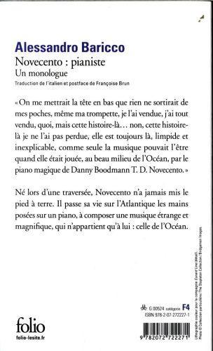 Immagine prodotto Novecento : pianiste (Francese, Baricco Alessandro, 2017)