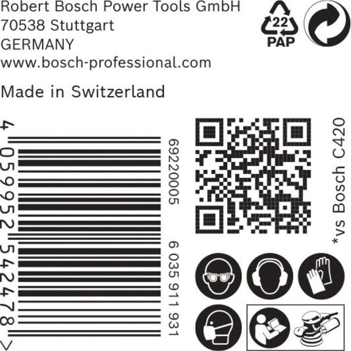 Productafbeelding Bosch Professional Zubehör Expert C470 Schuurpapier met 8 gaten voor excentrische schuurmachine, 125 mm, G 60, 50 st. (60)