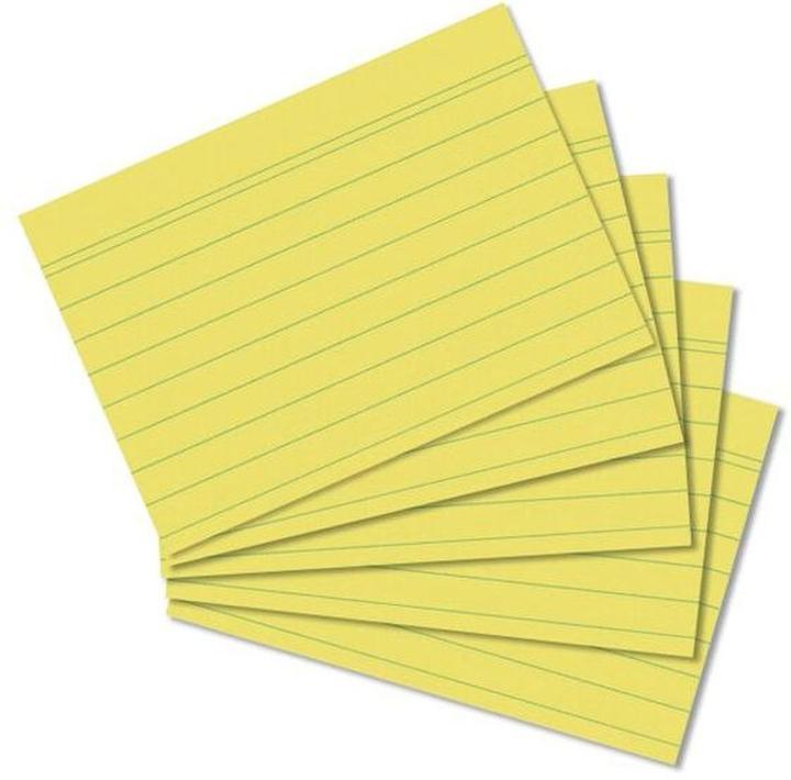 Image du produit Herlitz Fiches, DIN A8, lignées, jaunes (A8, 170 g/m², 100 x)