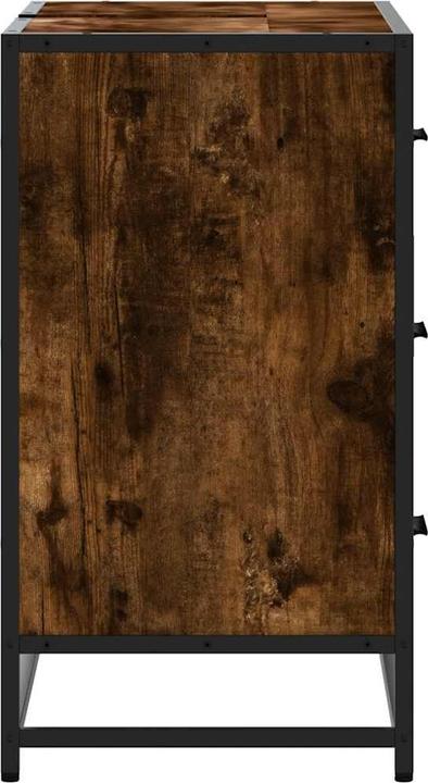 Image du produit VidaXL Meuble sous-vasque Chêne fumé 80x33x60 cm Bois composite (80 x 33 x 60 cm)