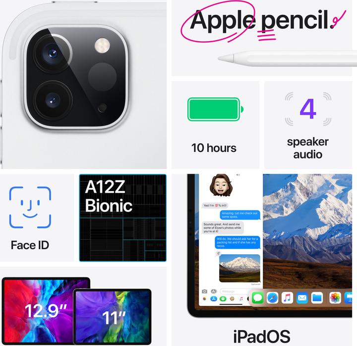 Produktbild Apple iPad Pro 2020 (4. Gen) (4G, 12.90", 512 GB, Silver)