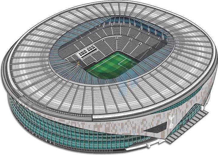 Actual product image Iconic Tottenham Hotspur FC - Stadium - Wooden Puzzle Size S (150 pieces) (150 pieces)