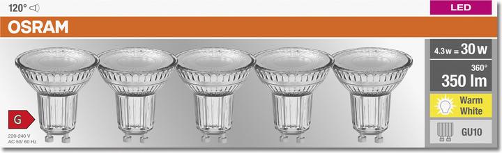 Image du produit Osram Base (GU10, 4.30 W, 350 lm, 5 x, G)