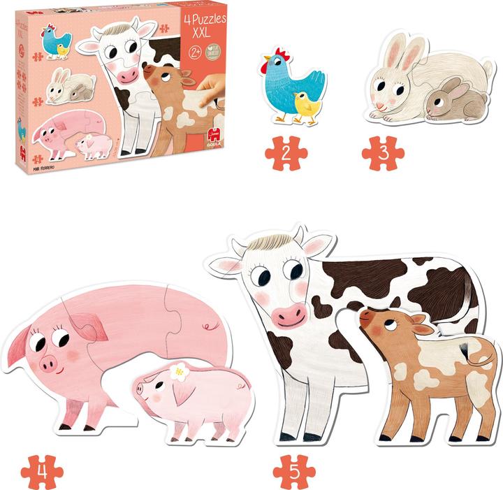 Actual product image Goula Puzzle animal mothers with babies (14 pieces)