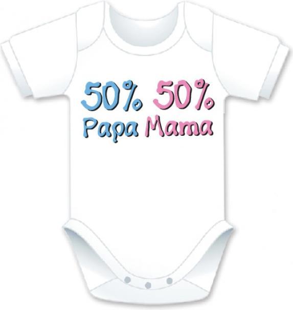 Actual product image CreaDiva Baby bodysuit short sleeve - 50% dad, 50% mum (68)