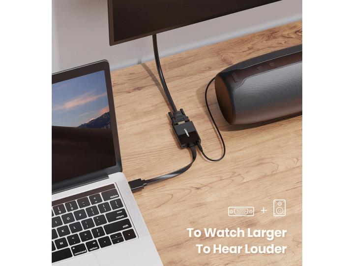 Produktbild Ugreen HDMI auf VGA Adapter Konverter mit Audio Support 1080P (HDMI, 16 cm)