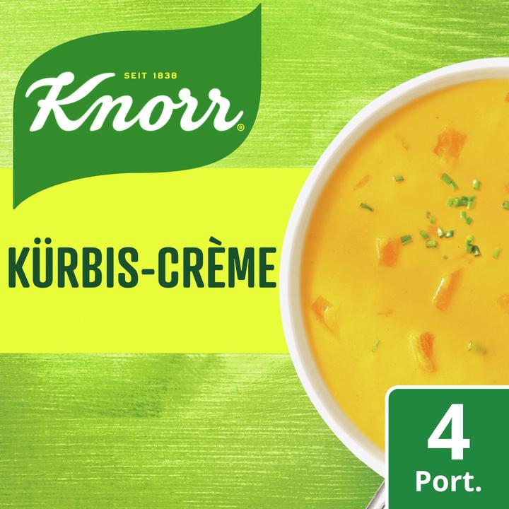 Produktbild Knorr Kürbiscrème Suppe Beutel, Kürbissuppe extra crèmig mit Kürbisstückchen, einfach zubereitet (1000 ml)