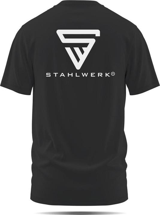 Immagine prodotto Stahlwerk T-shirt nera Taglia XXL Camicia a maniche corte con stampa del logo 100% cotone (XXL)