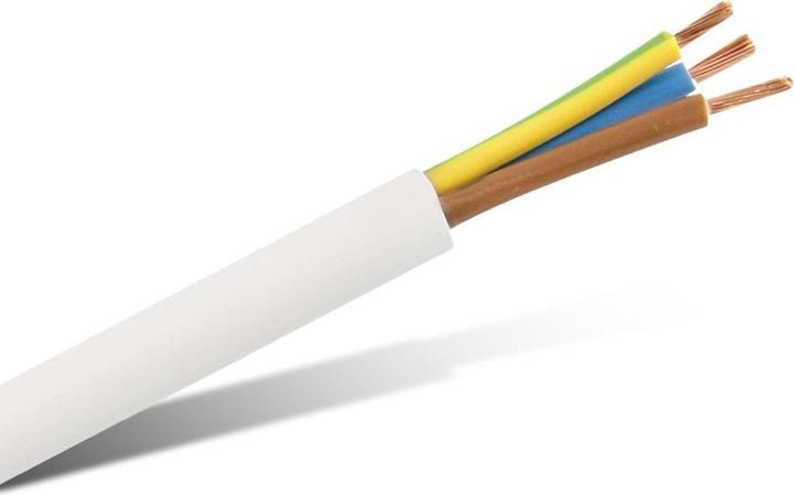 Lemvigh-Müller Plastkappeledning H05VV-F 3G1,50 hvid R50 - (50 meter) (50 m)
