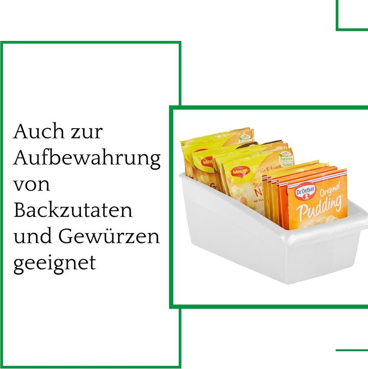 Produktbild Novaliv Suppentütenbox gross Schubladen Organizer Küche - 25 x 16 cm WEISS Gewürzaufbewahrung Box -