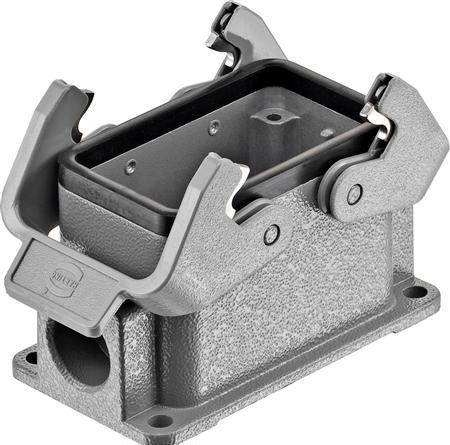 Produktbild Harting HAN B Steckverbinder Buchse Typ 10B mit 2 x M20 Eingang Metall, Aufputzmontage mit Verriege