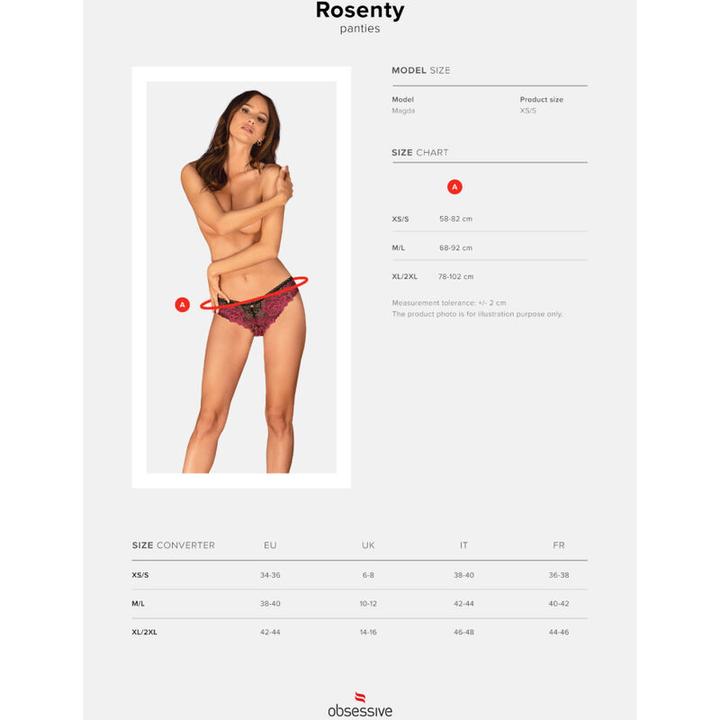 Image du produit Obsessive Rosenty Slip Schwarz/Lila (L, XL)
