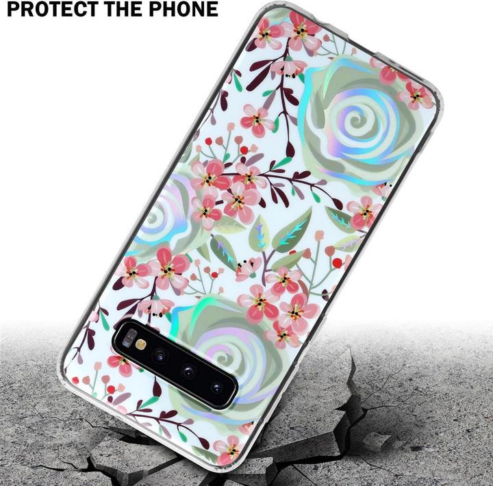 Produktbild Cadorabo IMD TPU Bunte Blumen & Blätter Cover (Samsung Galaxy S10)