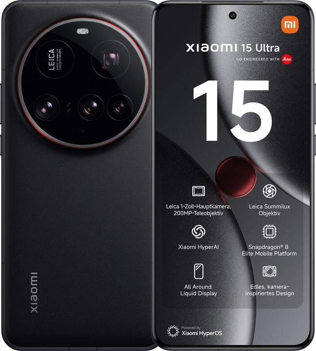 Produktbild Xiaomi 15 Ultra (512 GB, Black, 6.73", Dual SIM, 50 Mpx, 5G)