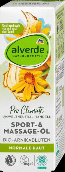 Produktbild dm alverde Sport- Massage-Öl Bio-Arnikablüten (Körperöl, 100 ml)
