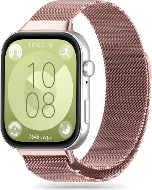 Tech-Protect Cinturino MilaneseBand per Huawei Watch Fit 3 - rosa (Acciaio inossidabile)