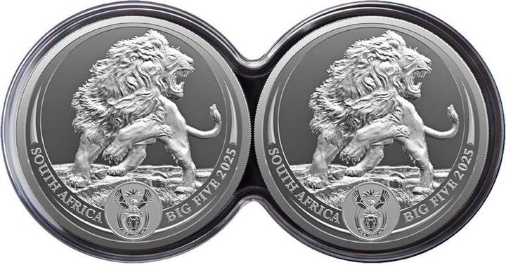 Actual product image South Africa Mint Silber Löwe Big Five Serie II - 2 x 1 oz PP-Set Doppelkapsel (999, 2025)