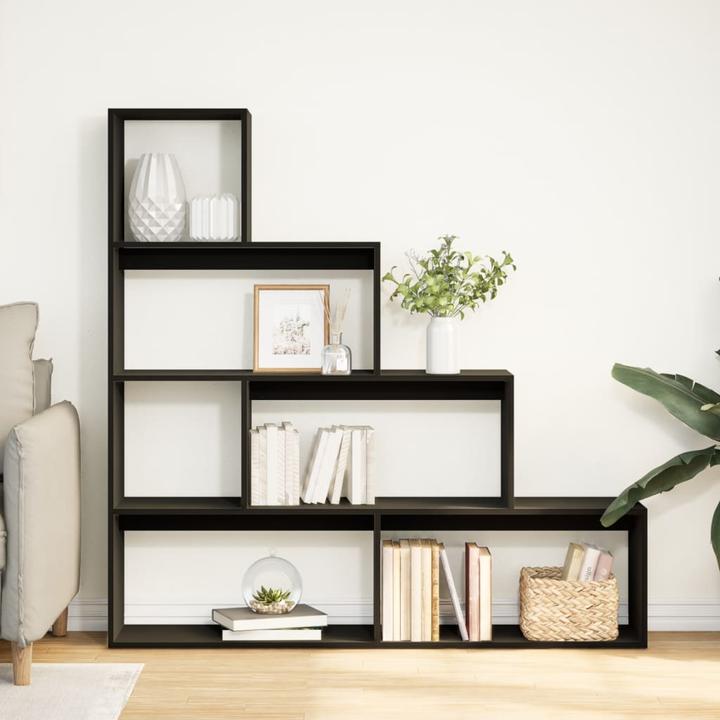 Produktbild VidaXL Raumteiler Bücherregal Standregal Treppenregal Regal 4 Stufen Schwarz (29 x 143.5 x 143.5 cm)