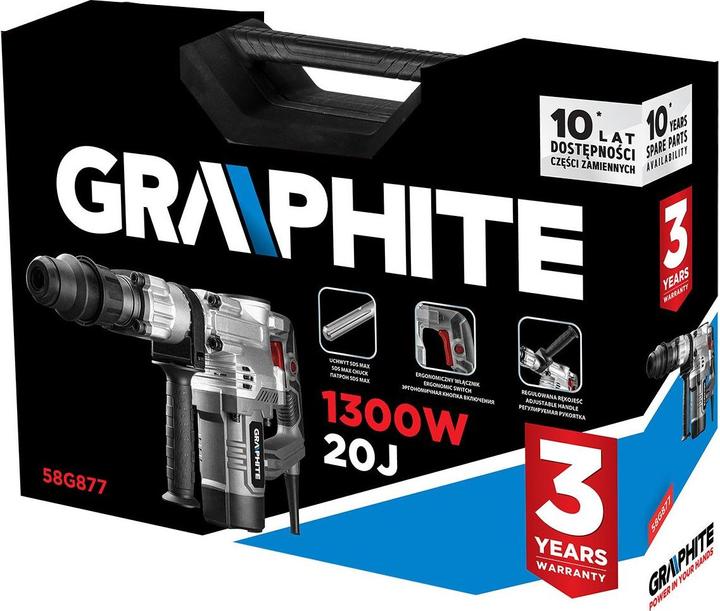 Produktbild Graphite Demolition hammer SDS Max 1300W, housing (Akkubetrieb)