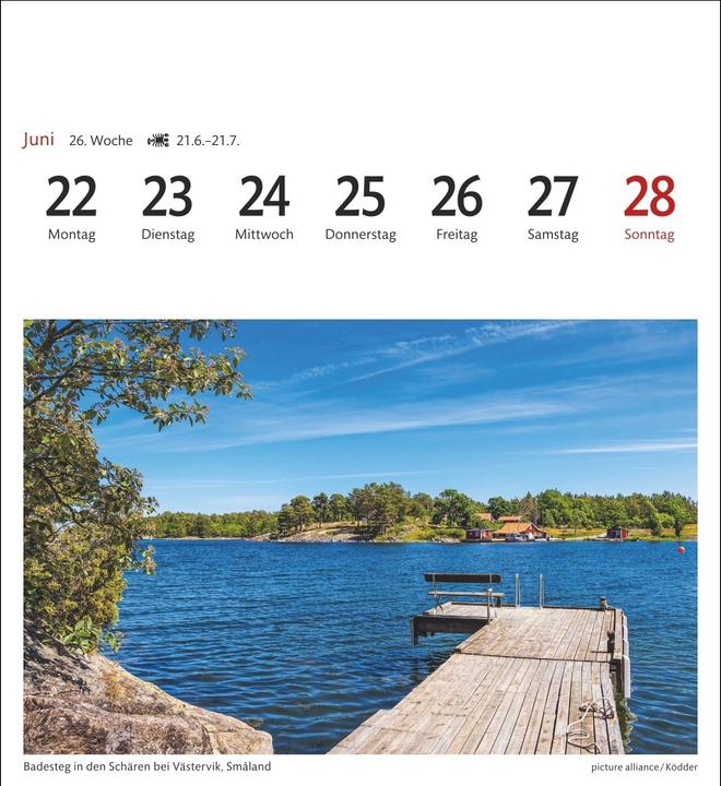 Produktbild Harenberg Schweden Sehnsuchtskalender 2026 - Wochenkalender mit 53 Postkarten (Deutsch)