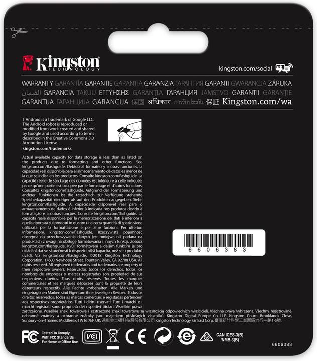 Immagine prodotto Kingston Tela React microSDXC (128 GB, microSDXC, U3, UHS-I)