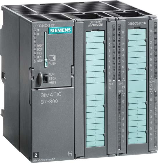 Actual product image Siemens CPU314C-2DP, 24DI/16DO/5AI/2AO, 192 KB