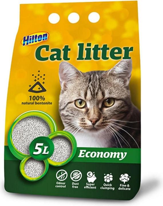 Productafbeelding Hilton bentoniet economy klonterende kattenbakvulling - 5 liter (Bindmiddel, 4.90 kg)