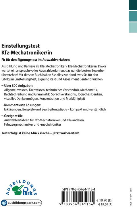 Produktbild Einstellungstest Kfz-Mechatroniker (Deutsch, Marcus Mery, Kurt Guth, 2023)