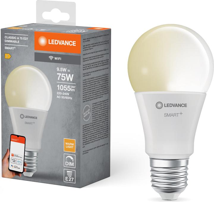Immagine prodotto Ledvance Smart+ Wifi Classic (E27, 9.50 W, 1055 lm, 1 x, E)