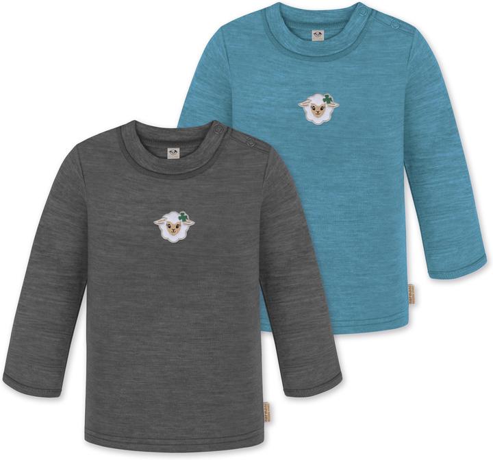 Normani 2er Pack Baby Merino Longsleeve „Taupo" - 9473