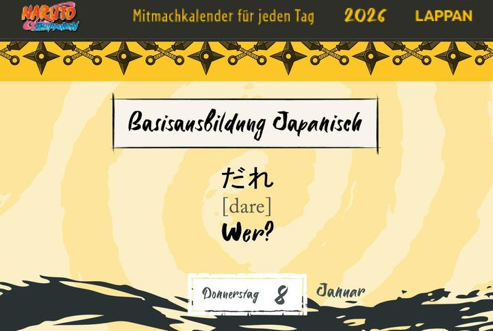Image du produit Naruto Shippuden 2026 Mitmachkalender für jeden Tag (11 x 16 cm, Allemand)