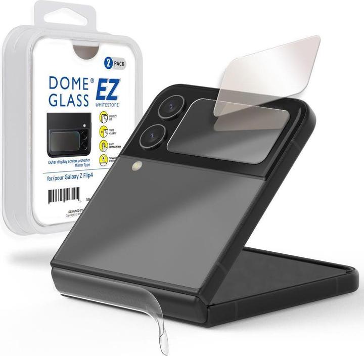 Produktbild Whitestone Tempered Glass Ez Glass 2-Pack Galaxy With Flip 4 (2 Stück, Samsung Galaxy Z Flip4)