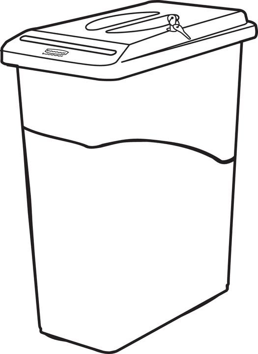 Produktbild Rubbermaid Mülleimer Slim Jim Combo 87 L Grau Abschliessbar für vertrauliche Dokumente (87 l)