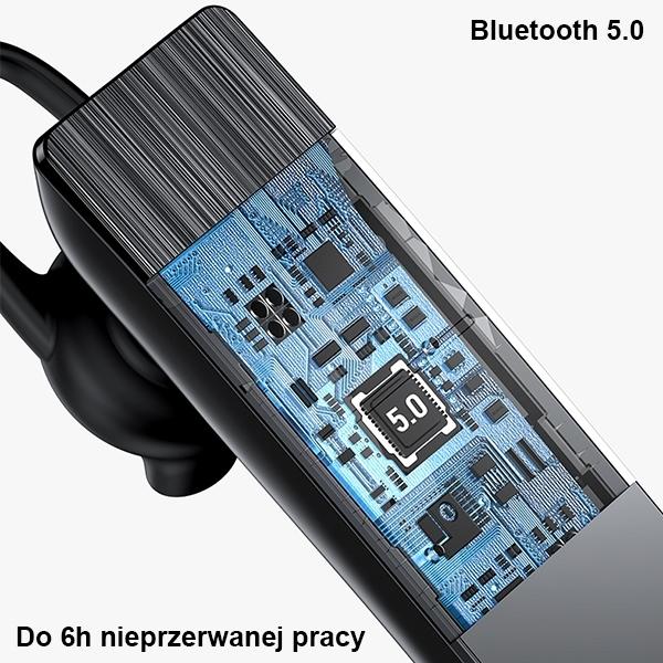 Actual product image Usams Sluchawka Bluetooth 5.0 BT2 czarnyblack BHUBT201 USAMS-BT2 (Wireless, USB-C)