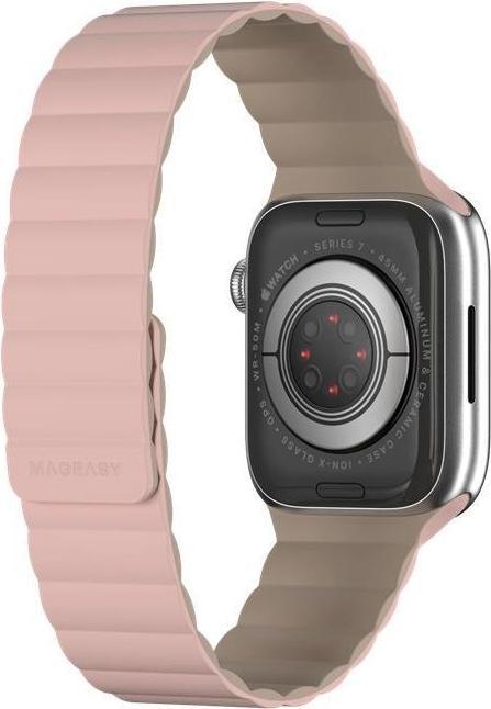 Produktbild MagEasy Magnetisches Silikon-Armband für Apple Watch 38/40/41mm - Pink (41 mm, 38 mm, 40 mm, Silikon)