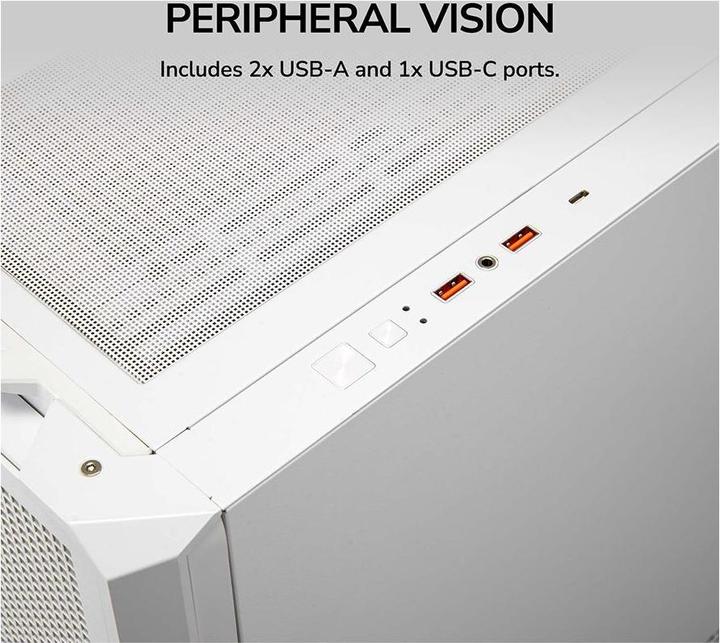 Produktbild Cougar MX600 White | PC Case | Mid Tower / Mesh Front Panel / 3 x 140mm + 1 x 120mm Fans / (mATX, Mini-ITX, ATX, SSI CEB)