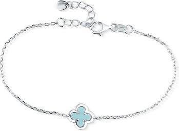 JVD Schönes Silberarmband für Frauen Vierblatt (Silber)