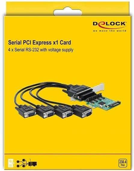 Actual product image Delock PCI Express card 89938 4x RS-232 with power supply