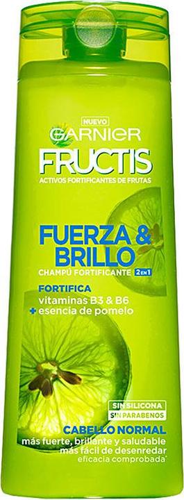 Actual product image Garnier FRUCTIS FUERZA & BRILLO 2 en 1 champú 360 ml (360 ml, Liquid shampoo)