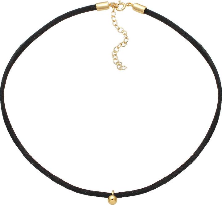 Image du produit Elli Collier Choker Velours Boule Geo Basic 925 Argent Sterling (Similicuir, Argent sterling 925, Pas de pierre, 32 cm)