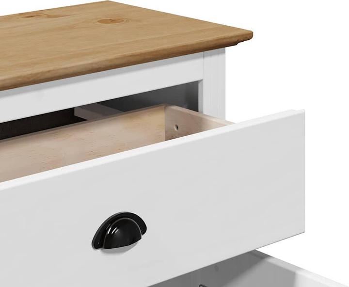 Produktbild VidaXL Flurschrank BODO Weiss und Braun 80x35x90 cm Flurmöbel Schrank (80 x 35 x 90 cm)