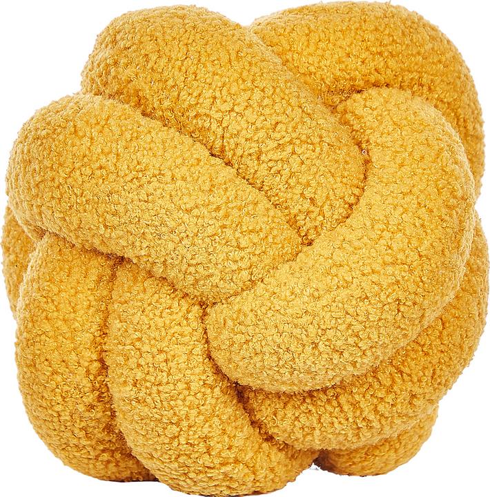 Beliani Boucle Node Coussin Jaune 19 x 19 cm MALNI (19 x 19 cm)