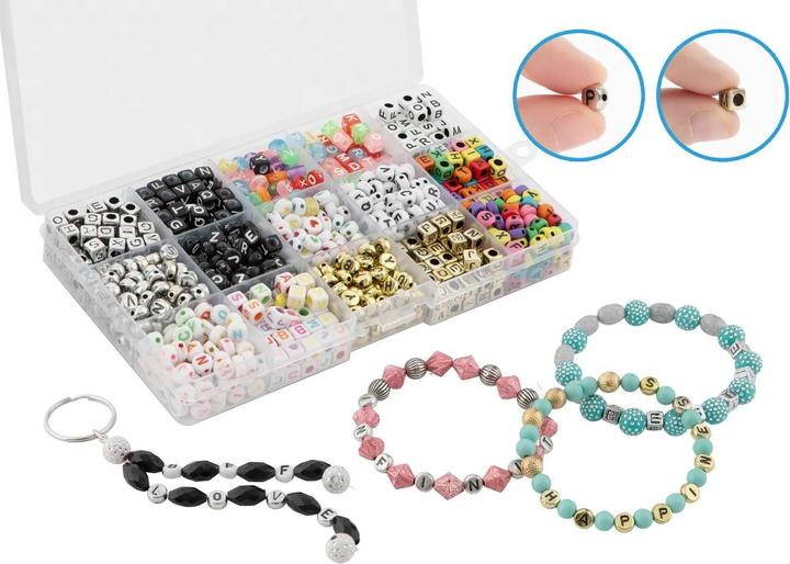 Actual product image Grafix Letter beads in storage box, 15 designs