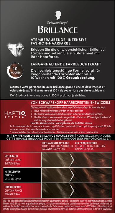 Nährwerte und Zutaten Schwarzkopf Brillance Intensiv-Color-Creme 869 Kastanienbraun (869 Kastanienbraun)
