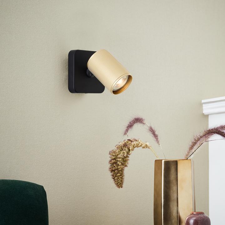 Actual product image Brilliant Marty LED wall spot sand black/matt gold (345 lm, GU10)