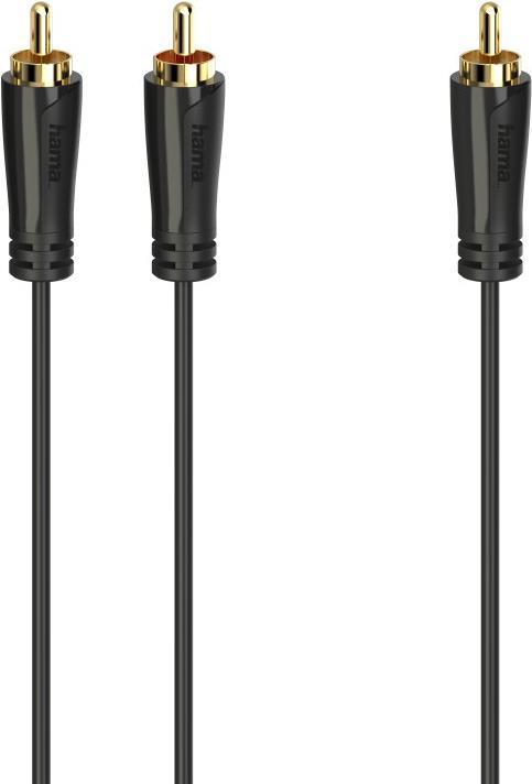 Actual product image Hama Subwoofer cable, cinch plug - 2 cinch plugs, gold-plated, 5.0 m (5 m, Cinch)