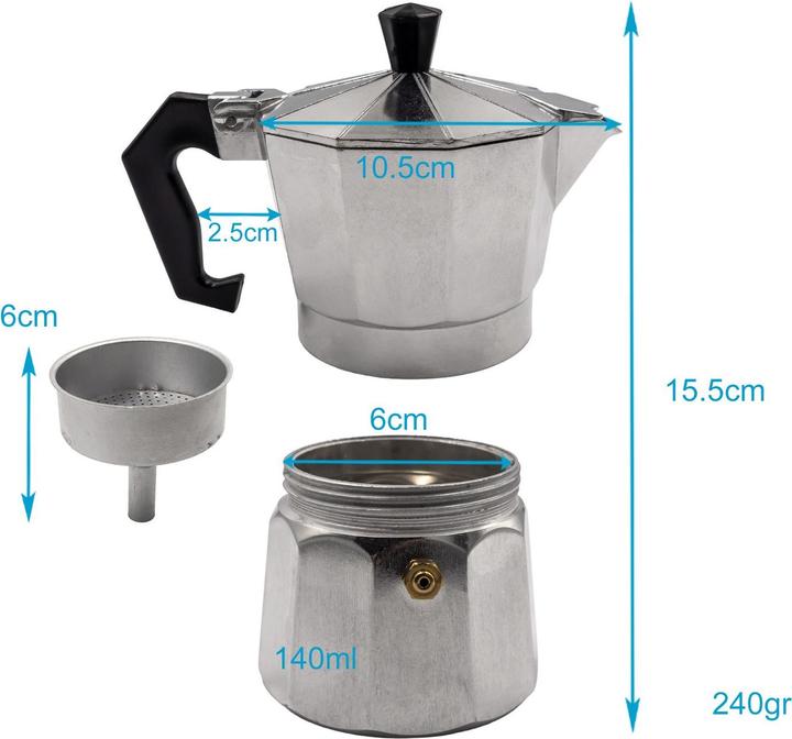 Actual product image Intirilife Espressokocher Mokka-Kanne (3 T.)